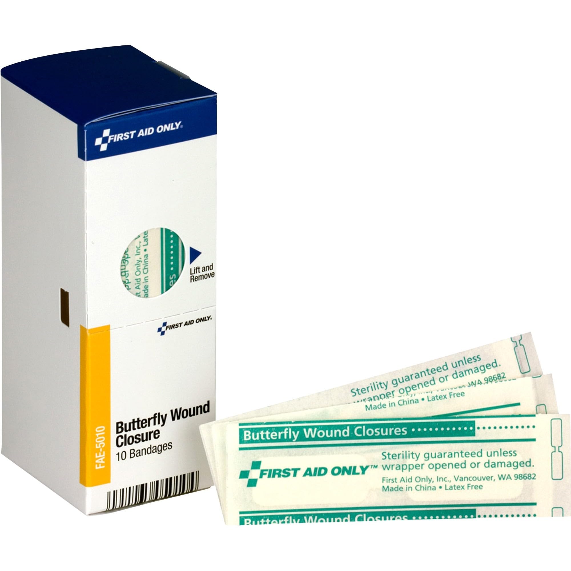 First Aid Only FAE-5010: Sc Refill Butterfly Wound Closures, 10/Box