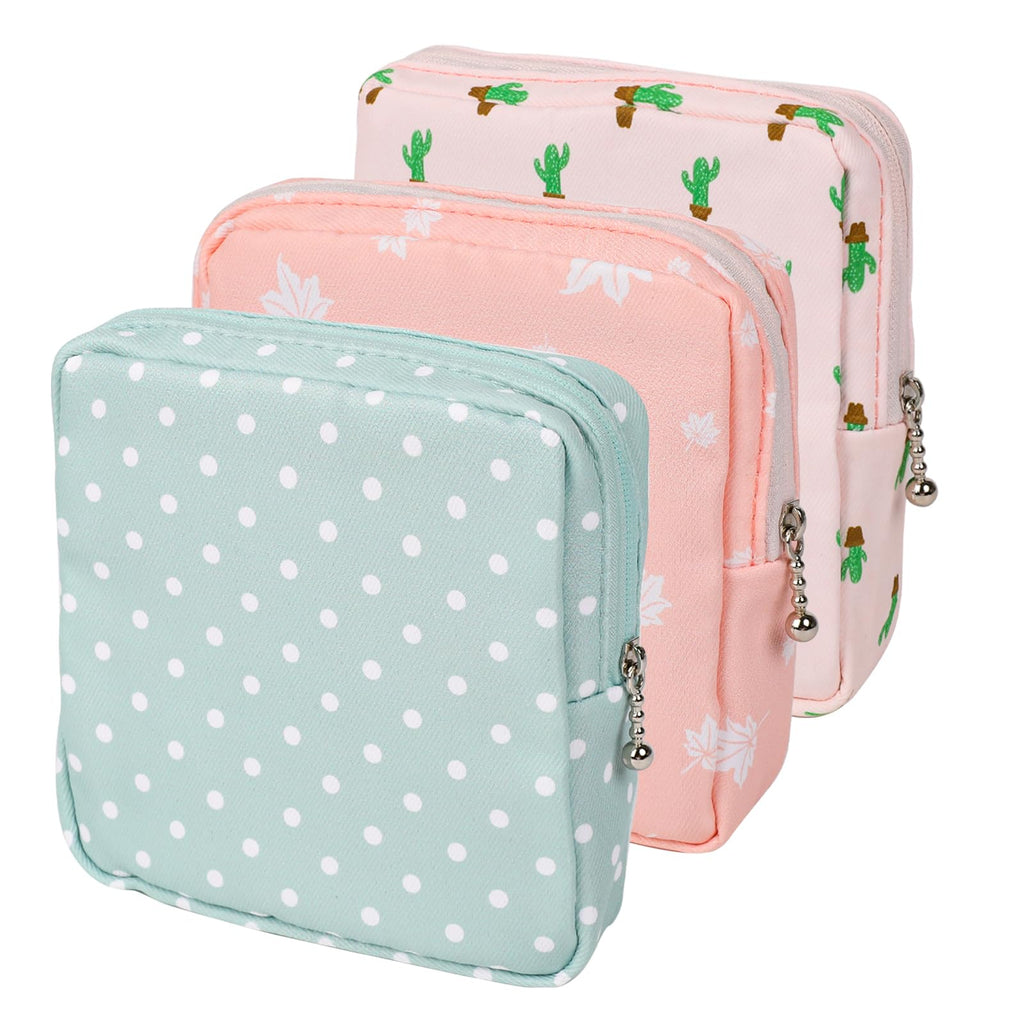 Vin Beauty 3Pcs Pad Bag for Period, Sanitary Napkin pad Pouch, First Period Pouch,Portable Menstrual Pad Pouch Feminine Menstrua