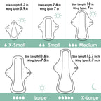 wegreeco 6 Pcs Reusable Menstrual Pads, Ultra Absorbent Cloth Pads for Heavy Flow, Sanitary Pads for Teens, Women, Nonslip, Inne