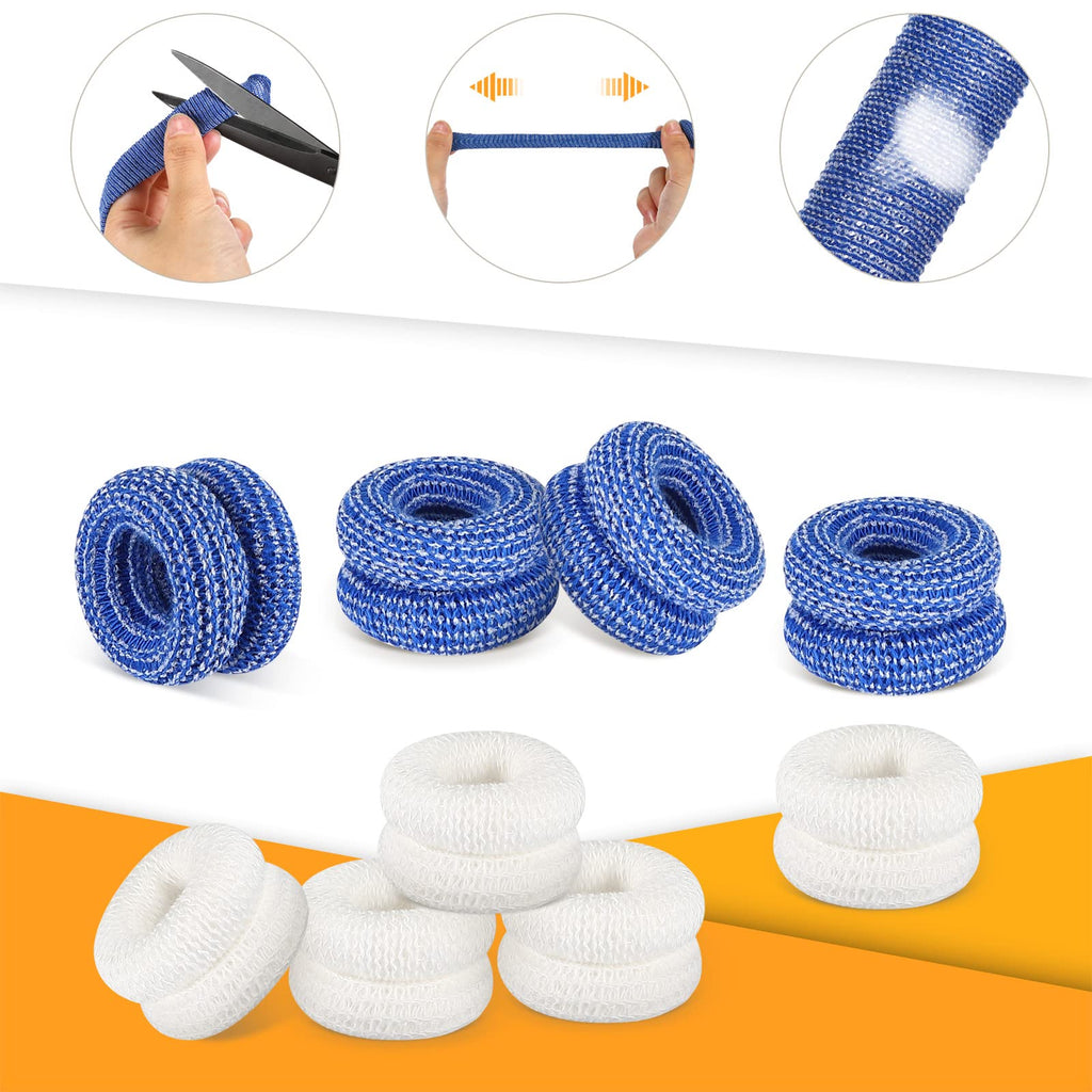 Nuanchu Tubular Bandage Finger Roll Cotton Finger Cots Elastic Thumb Gloves Dressings Fingertips Gauze Blue White Disposable Ban