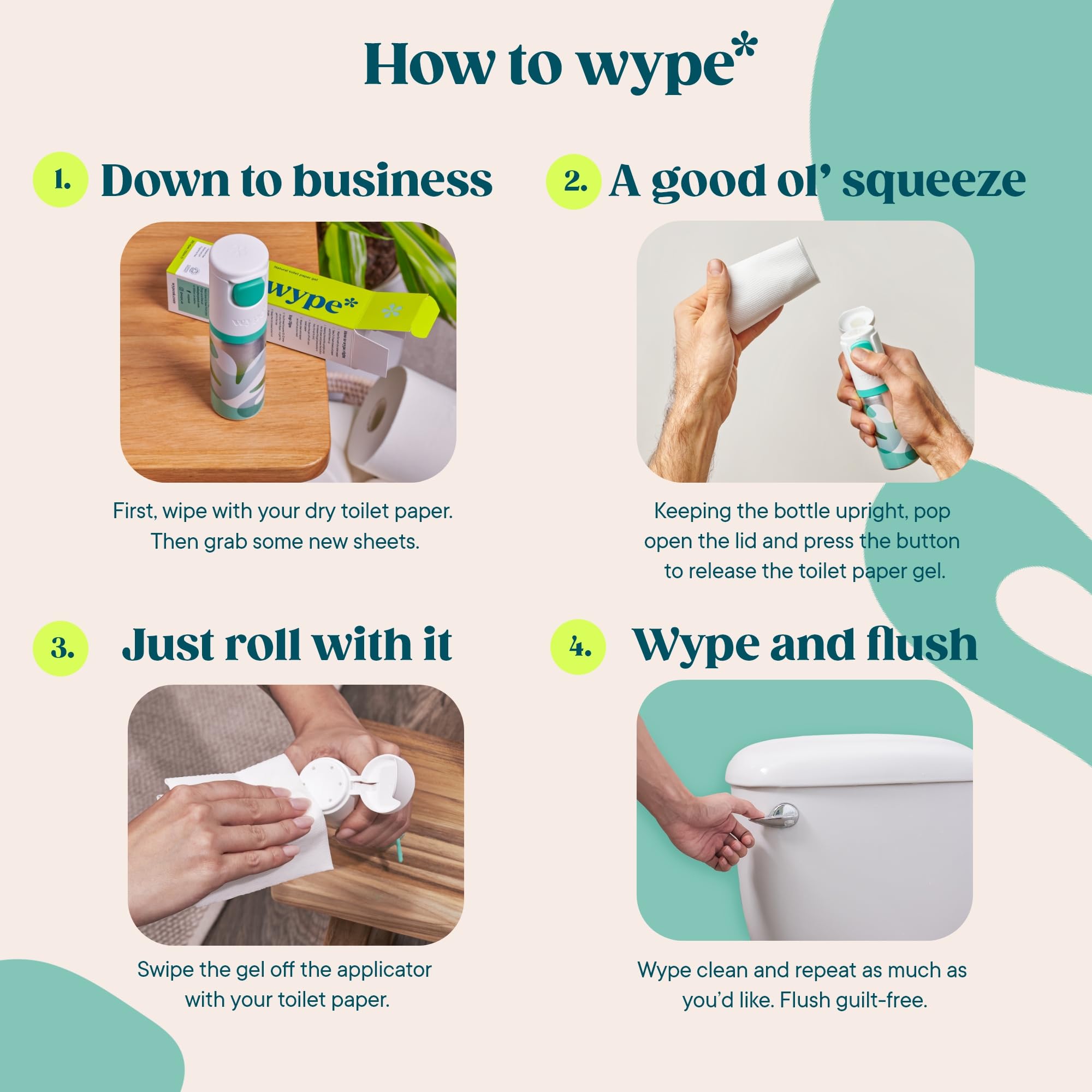 Wype | Refill | Toilet Paper Gel | Flushable Wet Wipes Alternative | Vacation Essentials | 2 x 3.4 fl oz | 2 Pack