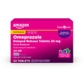 Amazon Basic Care Omeprazole Delayed Release Tablets 20 mg, Acid Reducer, Wildberry Mint Coated Tablet, Heartburn Medicine, 42 C