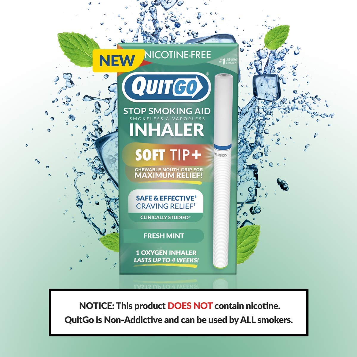 Stop Smoking Remedy, Smoke-Free Oxygen Inhaler, Chewable Mouth Grip to Help Curb Cravings, Quit Smoking Support, Satisfying Fidg