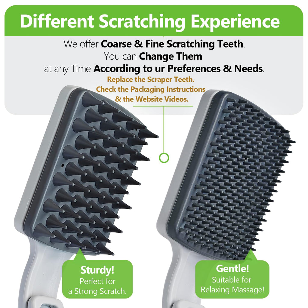 Back Scratcher for Men/Adults/Women -Folding Backscratcher Scalp Massager w/2PCS Replaceable Scratching Heads - Large Scratch Ar