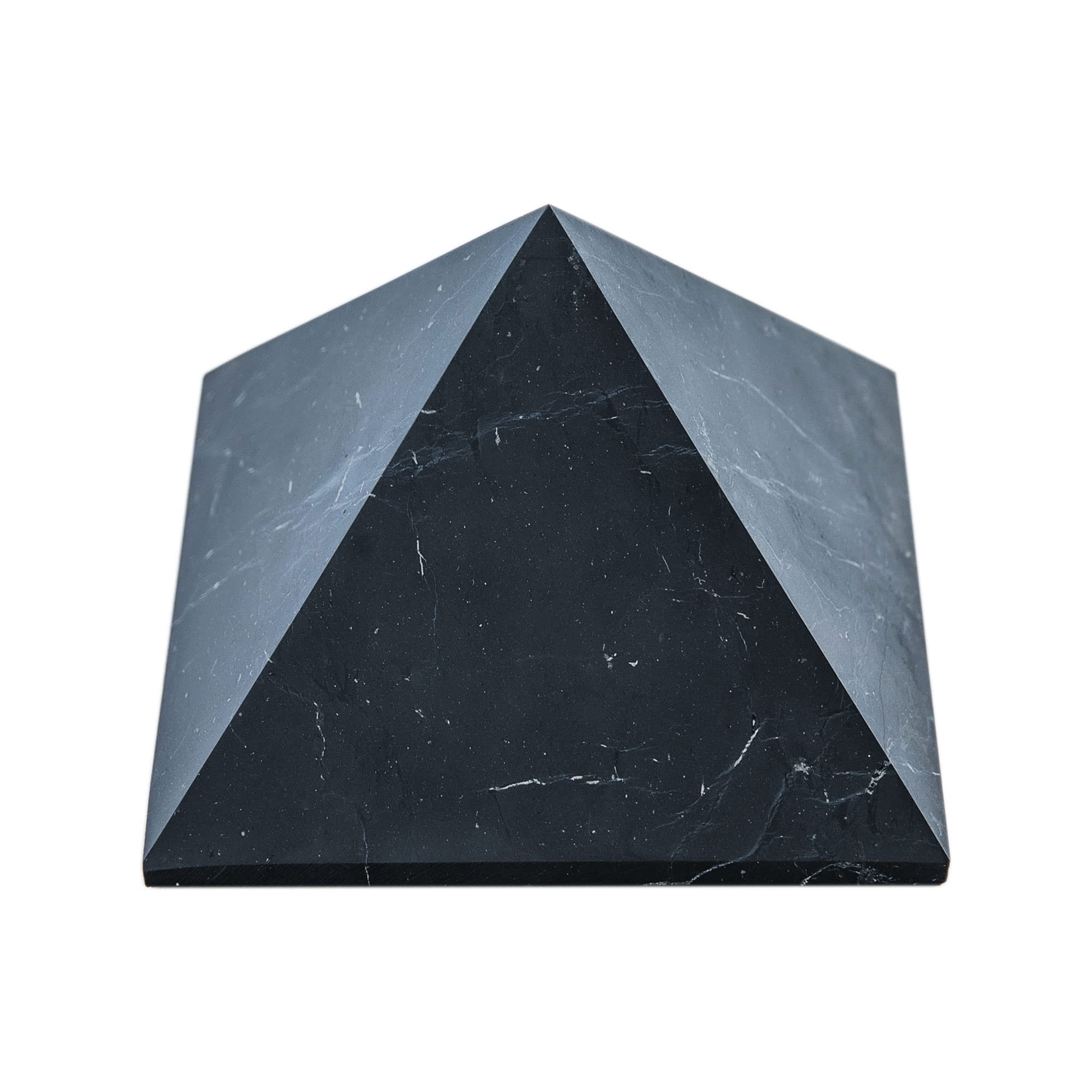 Shungite Stone Protection Pyramid 2 | Authentic Shungite Stones Protection Unpolished Pyramid 2 inches (5 cm) | Black Stone Crys