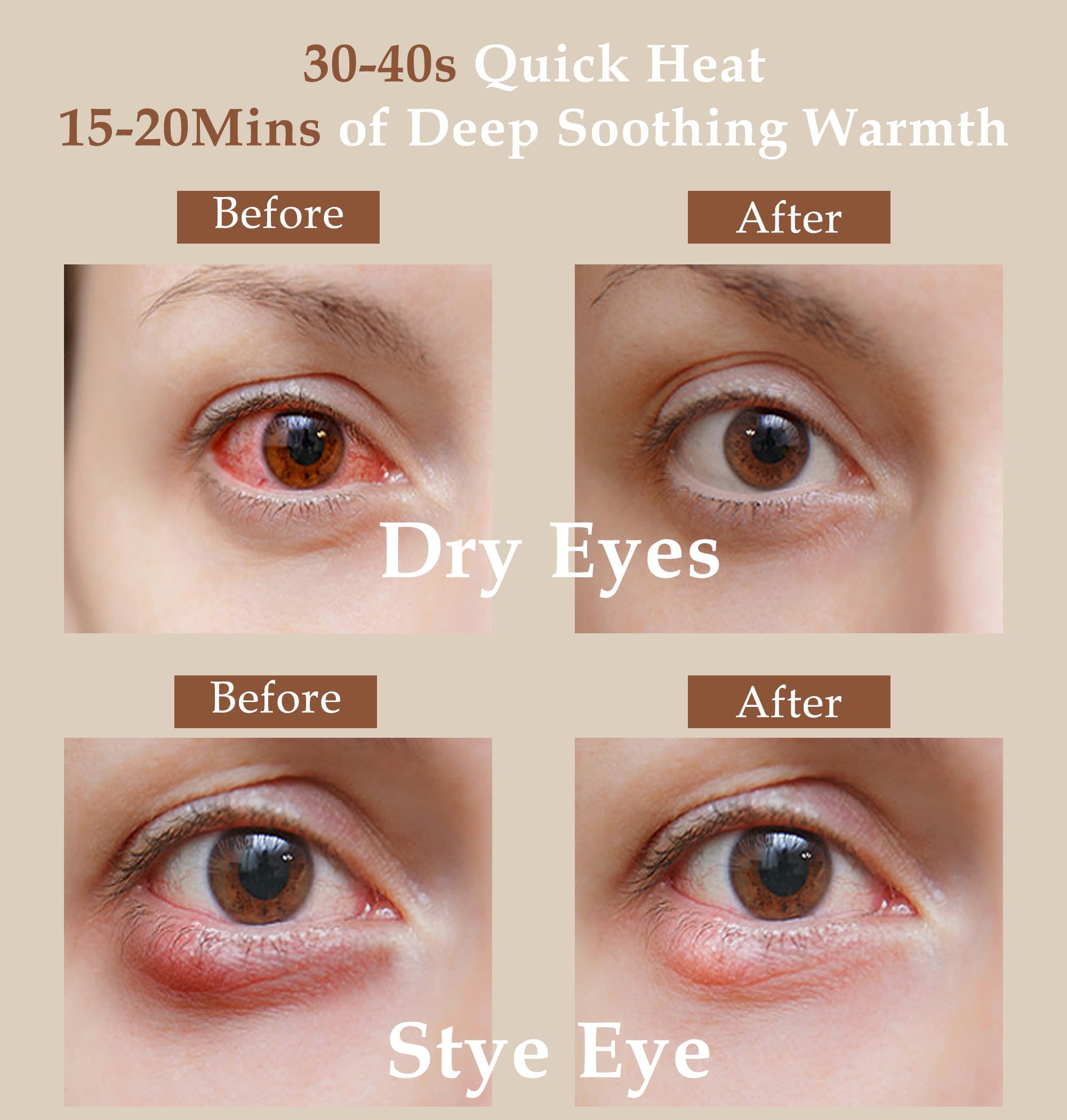 Heated Eye Mask (2-Packs), FSA/HSA Eligible Moist Warm Eye Compress Microwave with Flaxseed Cassia Seed, Weighted Eye Mask for S