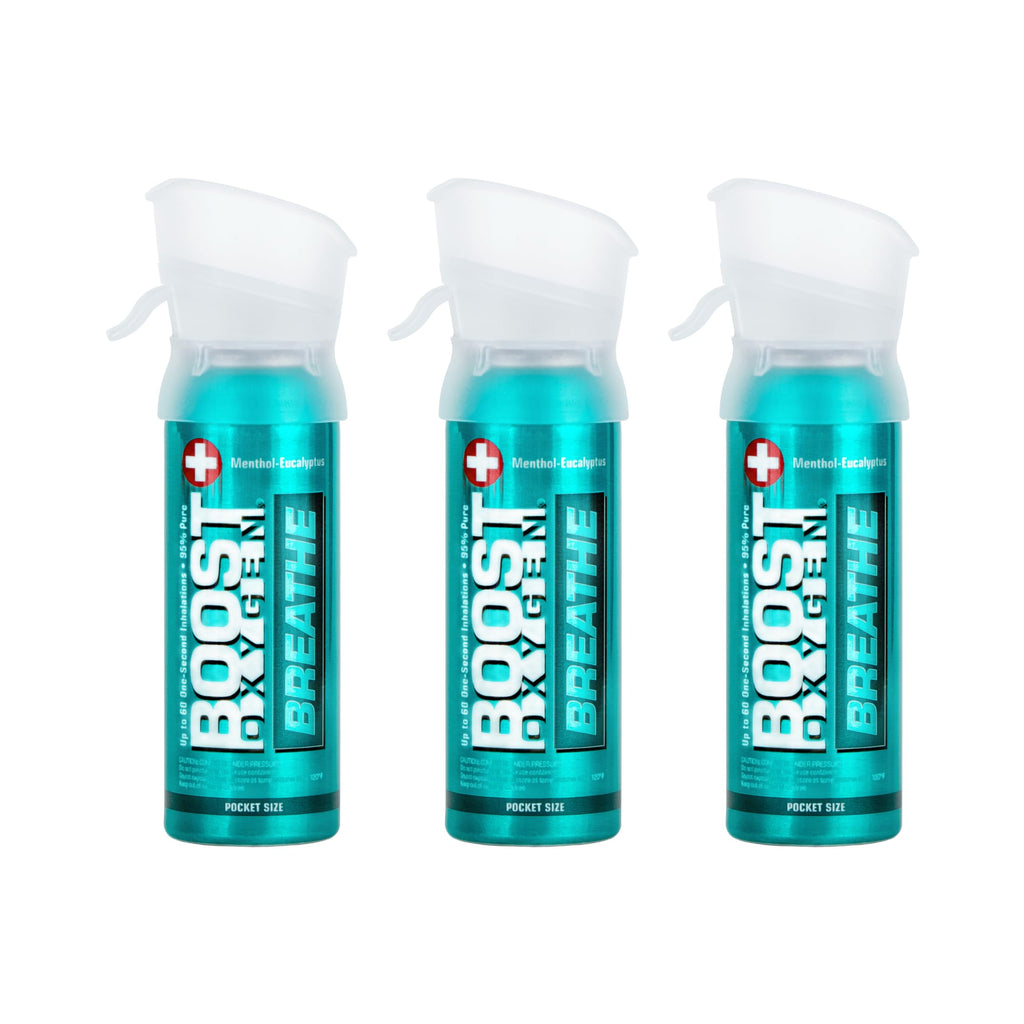 Boost Oxygen Pocket Size Breathe Menthol-Eucalyptus Aroma 3L Canister | Respiratory Support for Altitude, Performance & Health (