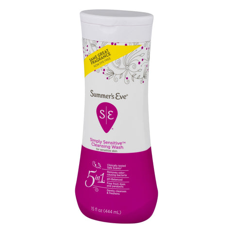 Summer's Eve 5 in 1 Simply Sensitive Feminine Cleansing Wash for Sensitive Skin, 15.0 FL OZ (Pack of 1)