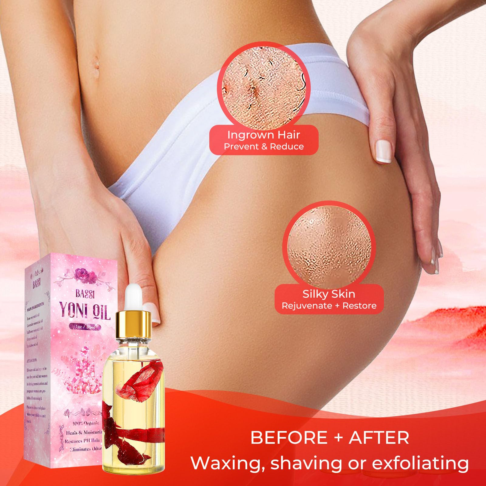 2PCS Yoni Oil Organic Feminine Oil Vaginal Moisturizer - Ph Balance for Women - Feminine Deodorant - Eliminates Odor with Strawb