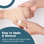 AZEN 16 Pack Self Adhesive Bandage Wrap, 2 X 5 Yards Elastic Cohesive Bandage Wrap, Skin Color Athletic Tape, Vet Wrap, Ankle Ta