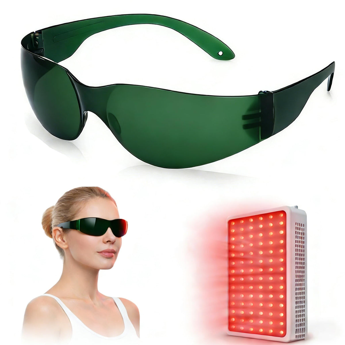 Dubofu Red Light Therapy Glasses, Eye Protection for Red Light & Near Infrared 600900nm, Lightweight Comfortable Safety Glasses