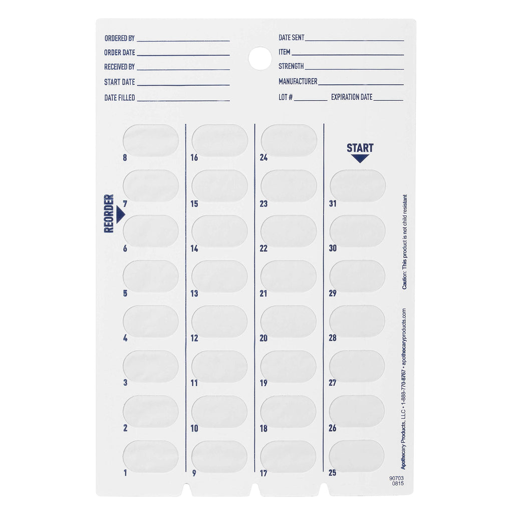 Ezy Dose Disposable (31-Day) Pill, Medicine, Vitamin Organizer Box | Monthly Planner Refill Pack | Kit includes 12 Cards and Bli