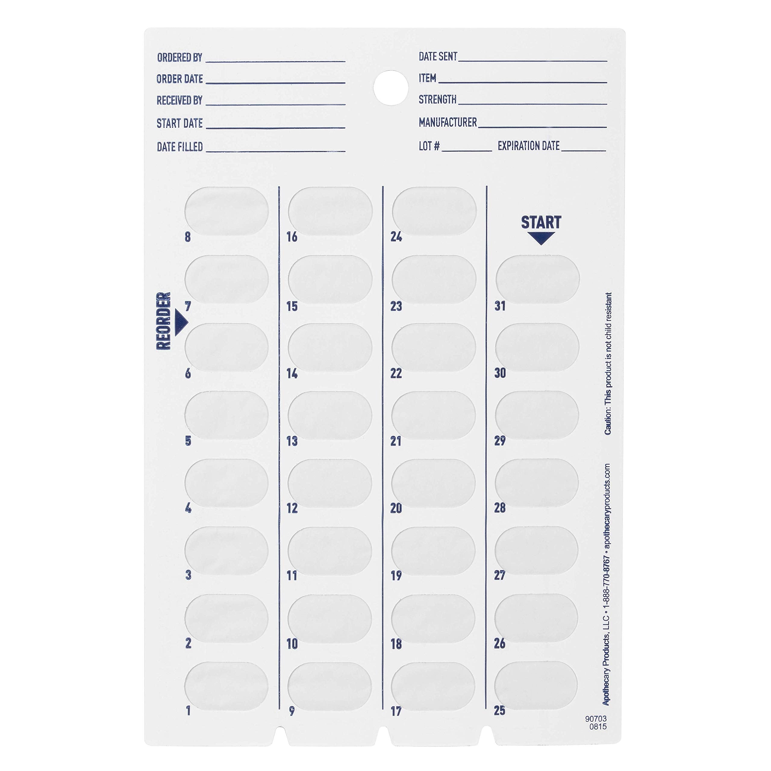 Ezy Dose Disposable (31-Day) Pill, Medicine, Vitamin Organizer Box | Monthly Planner Refill Pack | Kit includes 12 Cards and Bli