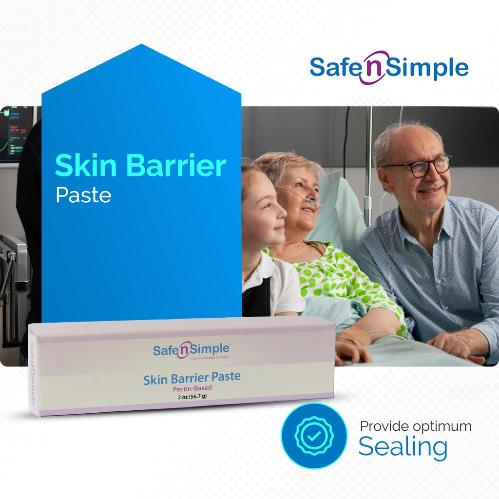 Safe n Simple Stoma Skin Barrier Paste - 2 oz - Protective Ostomy Supplies - Stoma Adhesive Skin Protectant Paste - Ostomy Skin