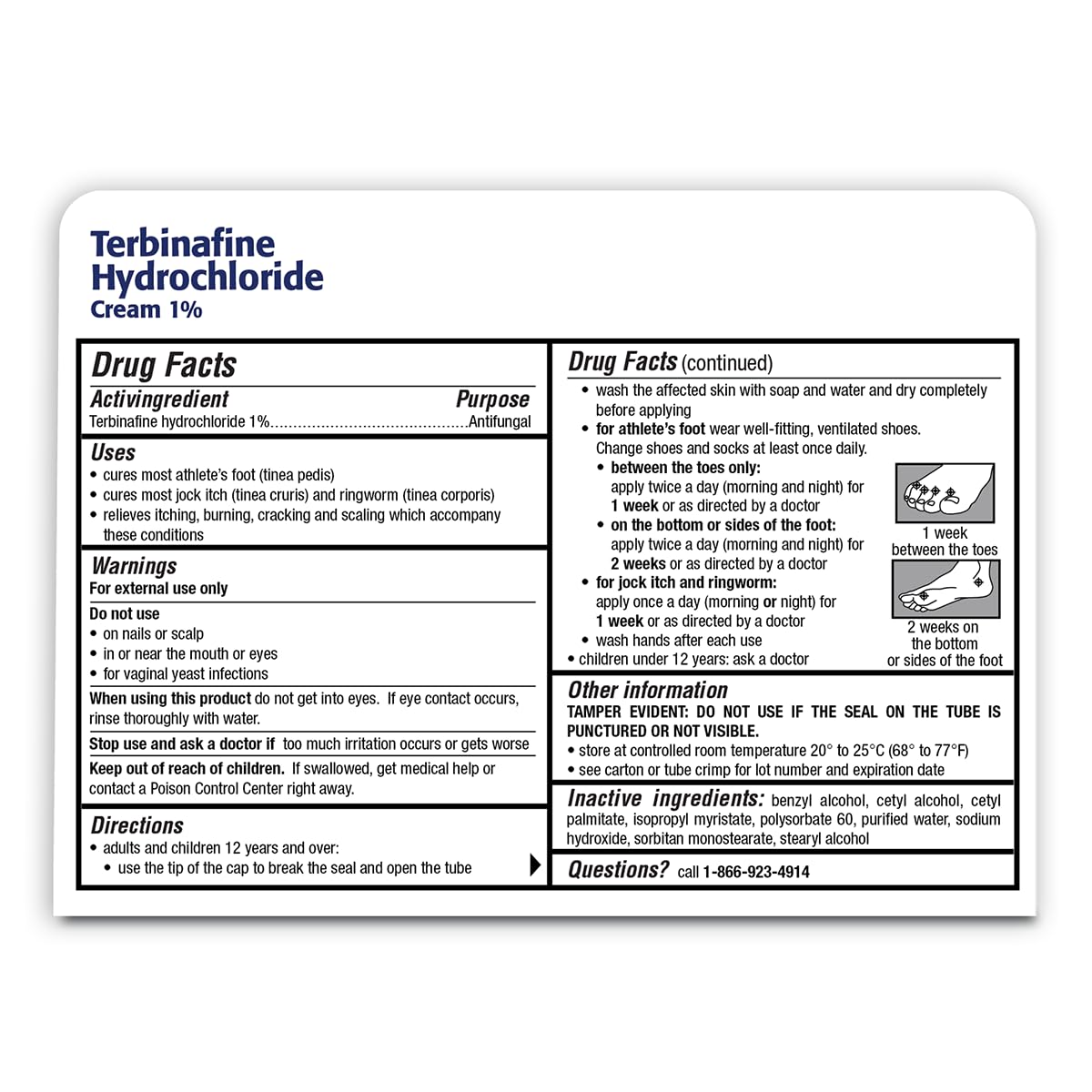 Terbinafine Hydrochloride AntiFungal Cream 1% (1 oz.)