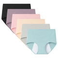 ZJHTK High Waist Incontinence Underwear for Women, Cotton Incontinence Protective Briefs, Washable Ladies Panties, 6pcs,Multi Co