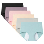 ZJHTK High Waist Incontinence Underwear for Women, Cotton Incontinence Protective Briefs, Washable Ladies Panties, 6pcs,Multi Co