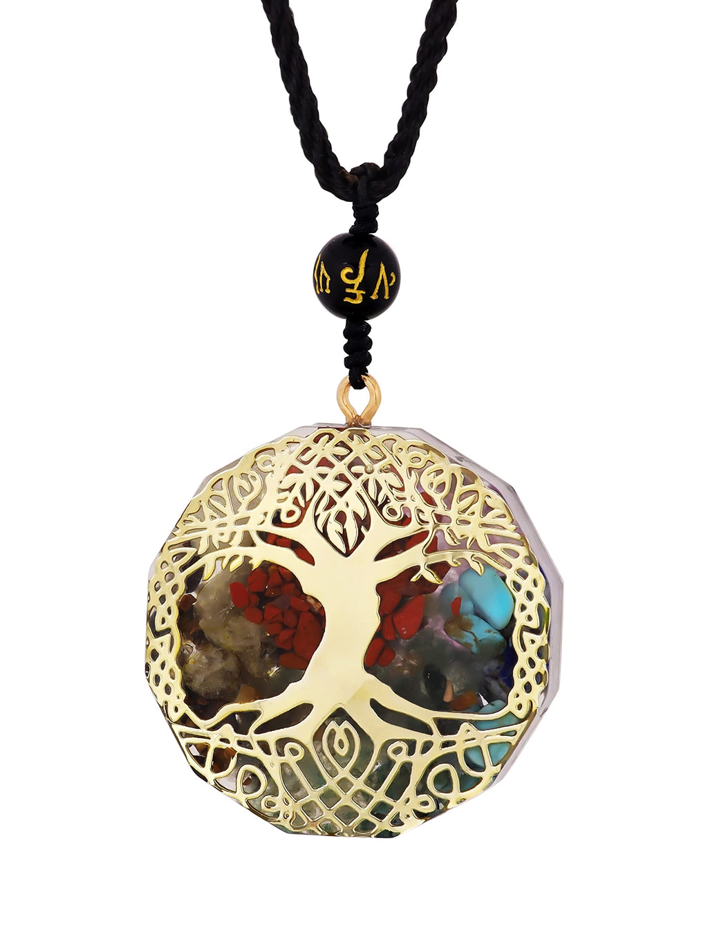 MINACHI Orgone Necklace, 7 Chakra Orgonite Tree of Life Pendant for Spiritual Healing and Positive Energy Meditation
