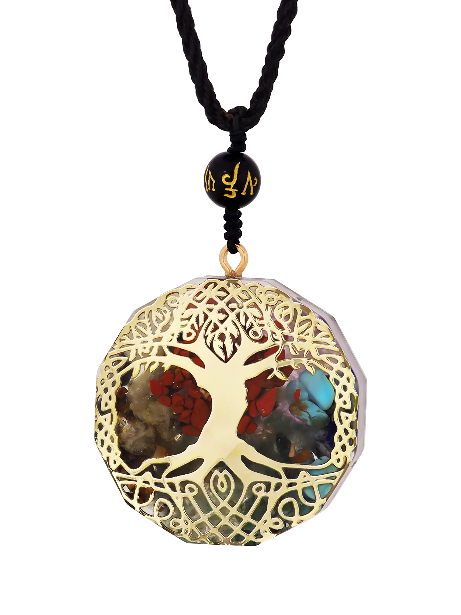 MINACHI Orgone Necklace, 7 Chakra Orgonite Tree of Life Pendant for Spiritual Healing and Positive Energy Meditation