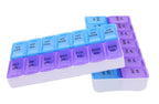 7 Day Weekly AM PM Pill Organizer, ShysTech Large Pill Case Pill Box for Pills Vitamin Supplements Medication (Purple/Blue)