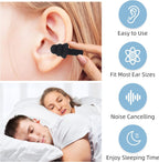 4Pairs Ear Plugs for Sleeping,Soft Silicone Earplugs Noise Cancelling,Black Earplug for Swimming Snoring Concerts Shooting Airpl