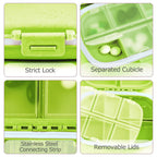 1Pack Travel Pill Organizer, 8 Compartments Portable Pill Case, Small Pill Box for Pocket Purse Portable Medicine Vitamin Contai