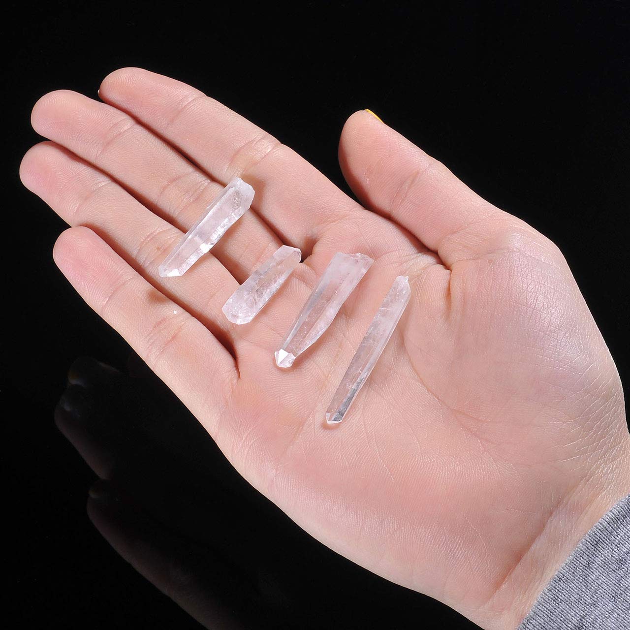Top Plaza 0.44lb Bulk Irregular Shape Rough Clear Quartz Crystal Points 0.78-1.57'' Raw Natural Stones for Decor Reiki Crystal H