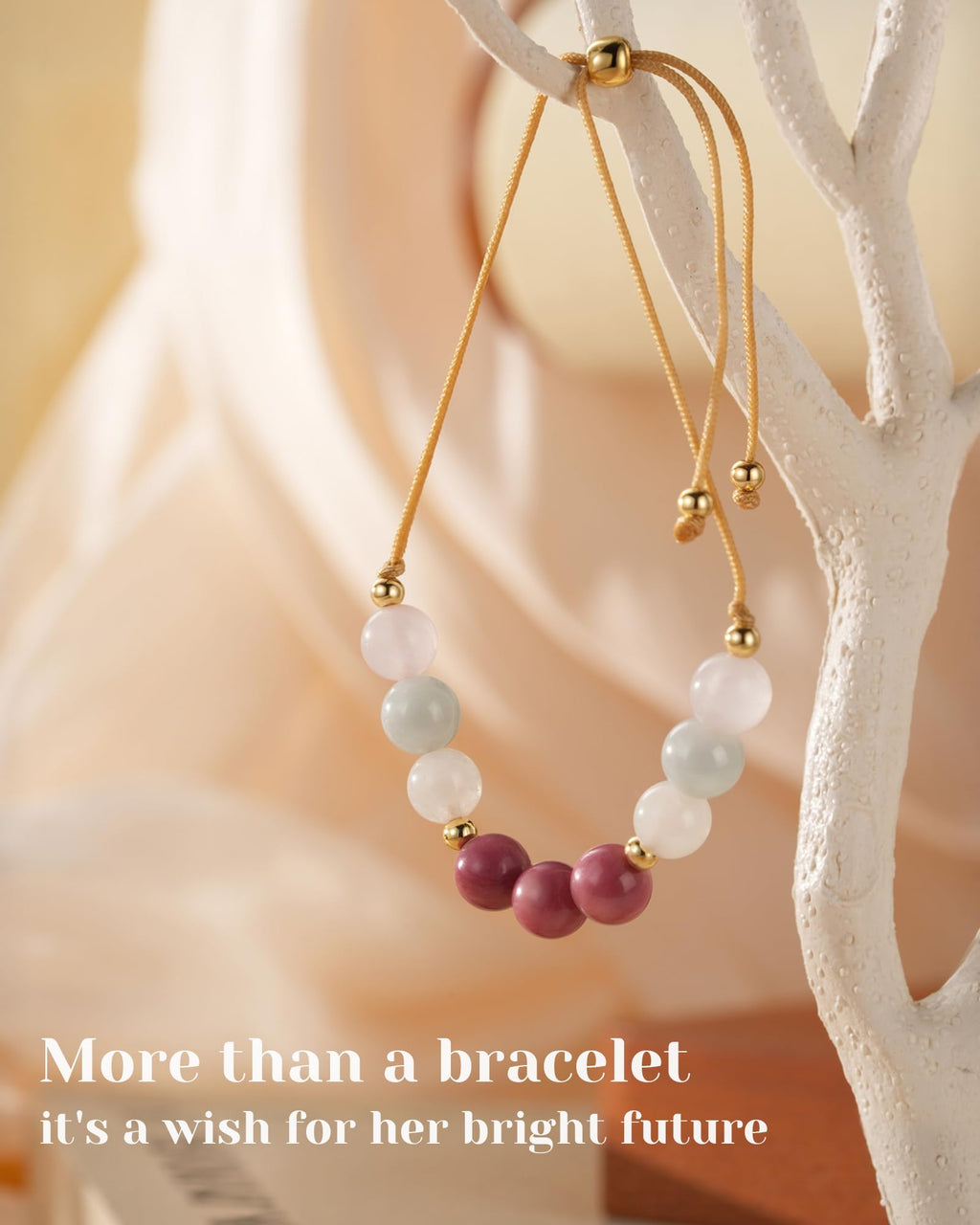 HGDEER Anxiety Relief Items Crystals Beaded Bracelets for Women, Stress Healing Moonstone Rose Quartz Stone Mental Health Gifts