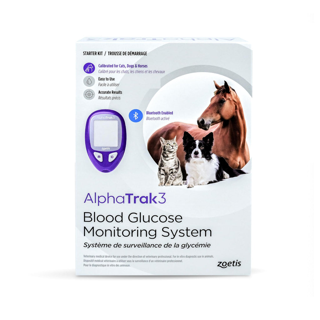 AlphaTrak 3, 8 Piece Pet Blood Glucose Monitoring Kit for Diabetic Cats, Dogs, and Horses All-in-One Solution for in-Clinic Or a