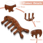 Gjinxi Wooden Scalp Massager, Hair Growth Comb for Scalp Gua Sha, Wood Head Massager with Wide Tooth for Hair Care, Wooden Scalp