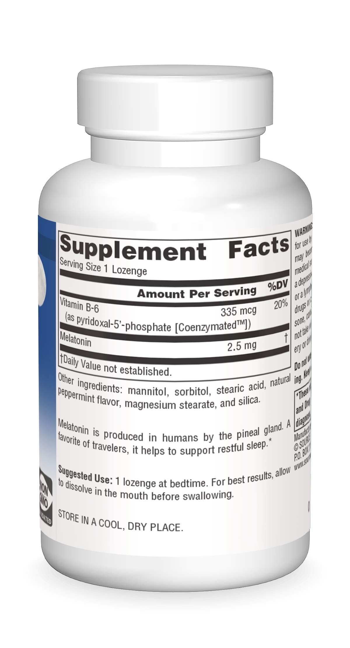 Source Naturals Melatonin, Sleep Supplement, 2.5 mg - 240 Peppermint Flavored Lozenges