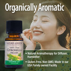 Natures Answer USDA Organic Citronella Essential Oil, 100% Pure | Natural Aromatherapy Oil for Diffuser/Humidifier, Steam Distil