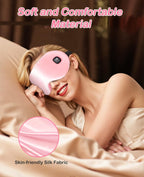Wireless Heated Eye Mask Pink for Dry Eyes Eye Strain Stye, Rechargeable Heated Sleeping Eye Mask Suitable for Airplane, Busines