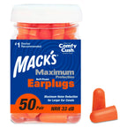 Macks Maximum Protection Soft Foam Earplugs - 50 Pair, 33 dB Highest NRR - Comfortable Ear Plugs for Sleeping, Snoring, Loud Con