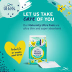 Lil-Lets Maternity Ultra Thin Pads with Wings - 36 Pack Bundle for Post-Natal Bleeding & Lighter Flow - Postpartum Essentials -