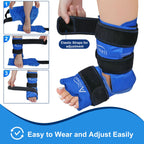 Atsuwell Ankle Ice Pack Wrap 2 Pack, Reusable Ice Packs Ankle Cold Compression, Soft Plush Lining Gel Cold Pack for Foot, Flexib