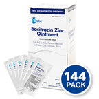 Globe (144 Packets) Bacitracin Antibiotic Zinc Ointment 0.9g Packet. First Aid to Prevent and heal infections for Minor cuts, sc