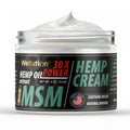 WELLUTION Hemp Cream MSM 30x Power - All-Natural Hemp Seed Oil Extract - Extra Strength Hemp Lotion with Arnica & Menthol - 4 oz