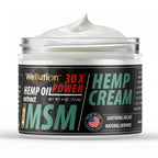 WELLUTION Hemp Cream MSM 30x Power - All-Natural Hemp Seed Oil Extract - Extra Strength Hemp Lotion with Arnica & Menthol - 4 oz