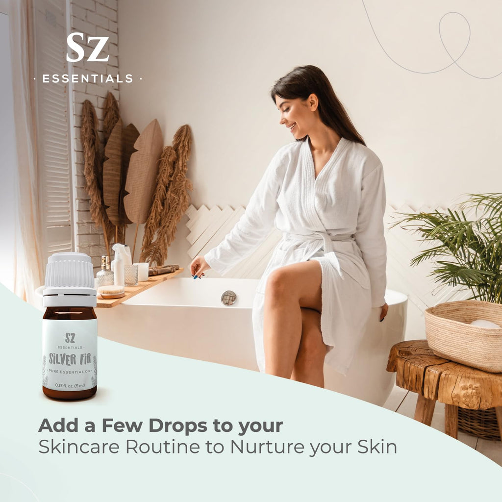 SZ Essentials Silver Fir Essential Oil - Delightful! 100% Pure and Natural Undiluted Oil, Therapeutic Grade & Vegan, Extracted f