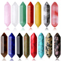 15PCS Healing Crystals Wand Stones Sets Natural Rose Quartz Clear Quartz Reiki Gemstones Bulk Hexagonal Points Energy Balancing 