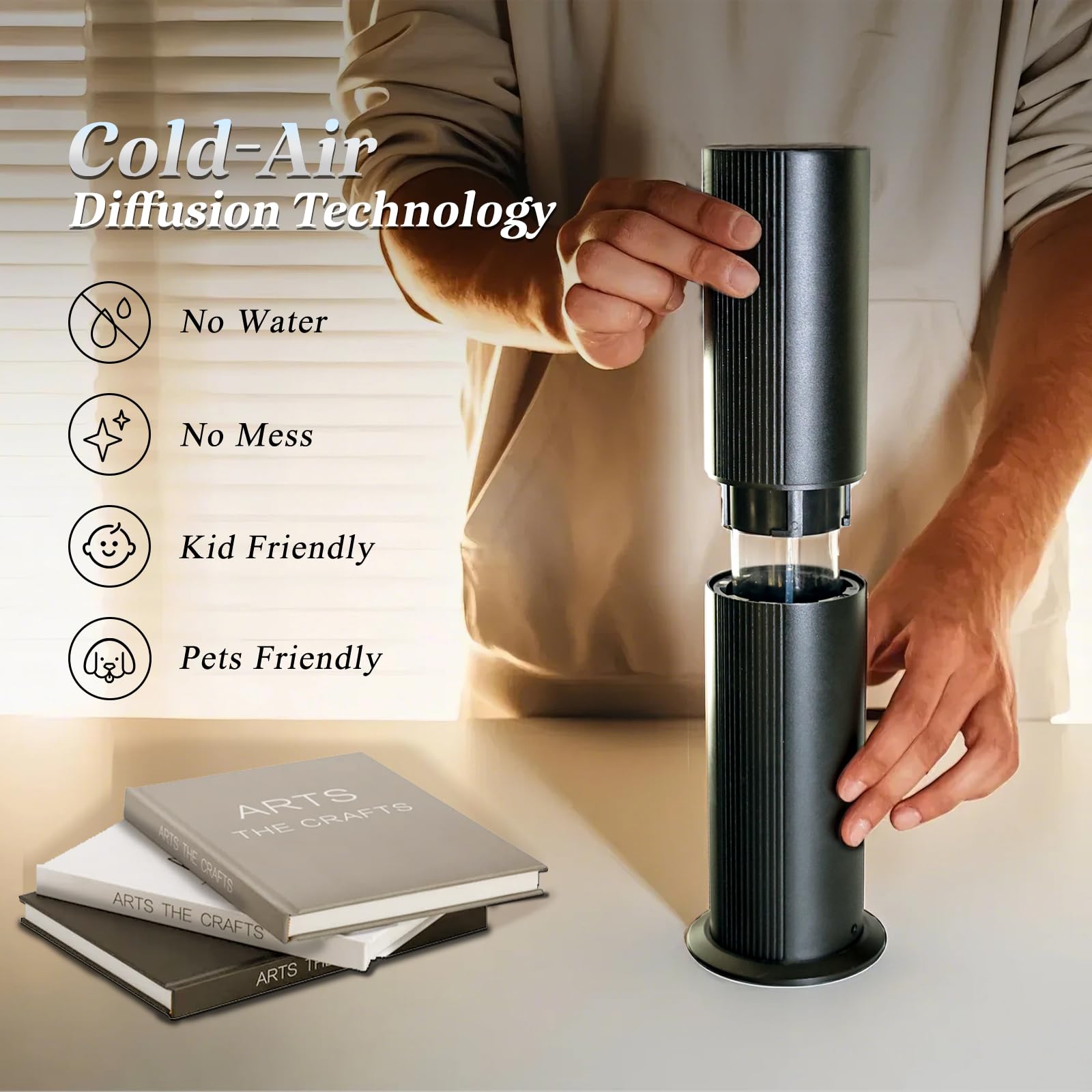 Waterless Essential Oil Diffuser for Home and Commercial Use up to 2000 sq ft, Scent Diffuser for Large Room, Bluetooth Hotel Co