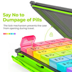 AUVON iMedassist Moisture-Proof Weekly Pill Organizer 4 Times a Day, Large 7 Day Pill Box Portable for Travel with Removable Ind