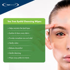 The Eye Doctor Tea Tree Oil Eyelid Wipes - 40 x Single Use Eye Cleaning Wipes for Daily Lid Care - Individual Preservative Free