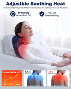 JZBRAIN Shiatsu Back and Neck Massager with Heat - Deep Kneading Massage Pillow for Relaxation - Corded Design for Full Body Use