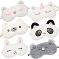 6 Pcs Kids Sleep Mask Cute Unicorn Animal Sleeping Eye Cover Funny Soft Plush Blindfold Eyeshade for Women Girls Kids Plane Trav