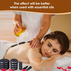Tiskgg 18Pcs Massage Stones Set, Hot Stones with Warmer, 4 Sizes, Hot Stone for Professional or Home spa/Relaxing