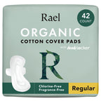 Rael Pads for Women, Organic Cotton Cover Pads - Regular Absorbency, Unscented, Ultra Thin Pads with Wings for Women (Regular, 4