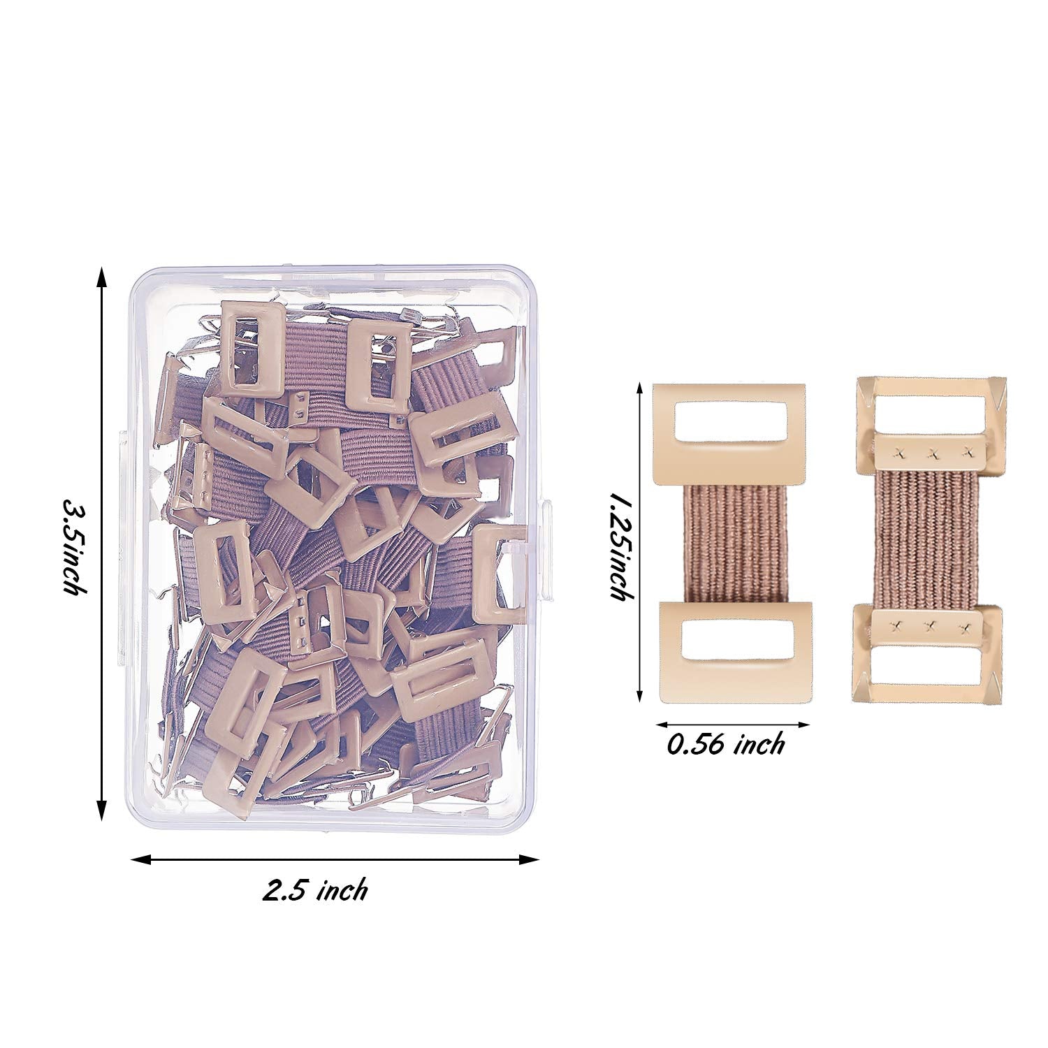50 Pieces Elastic Bandage Wrap Clips Stretch Metal Clips Replaceable with Plastic Storage Box for Various Types Bandages