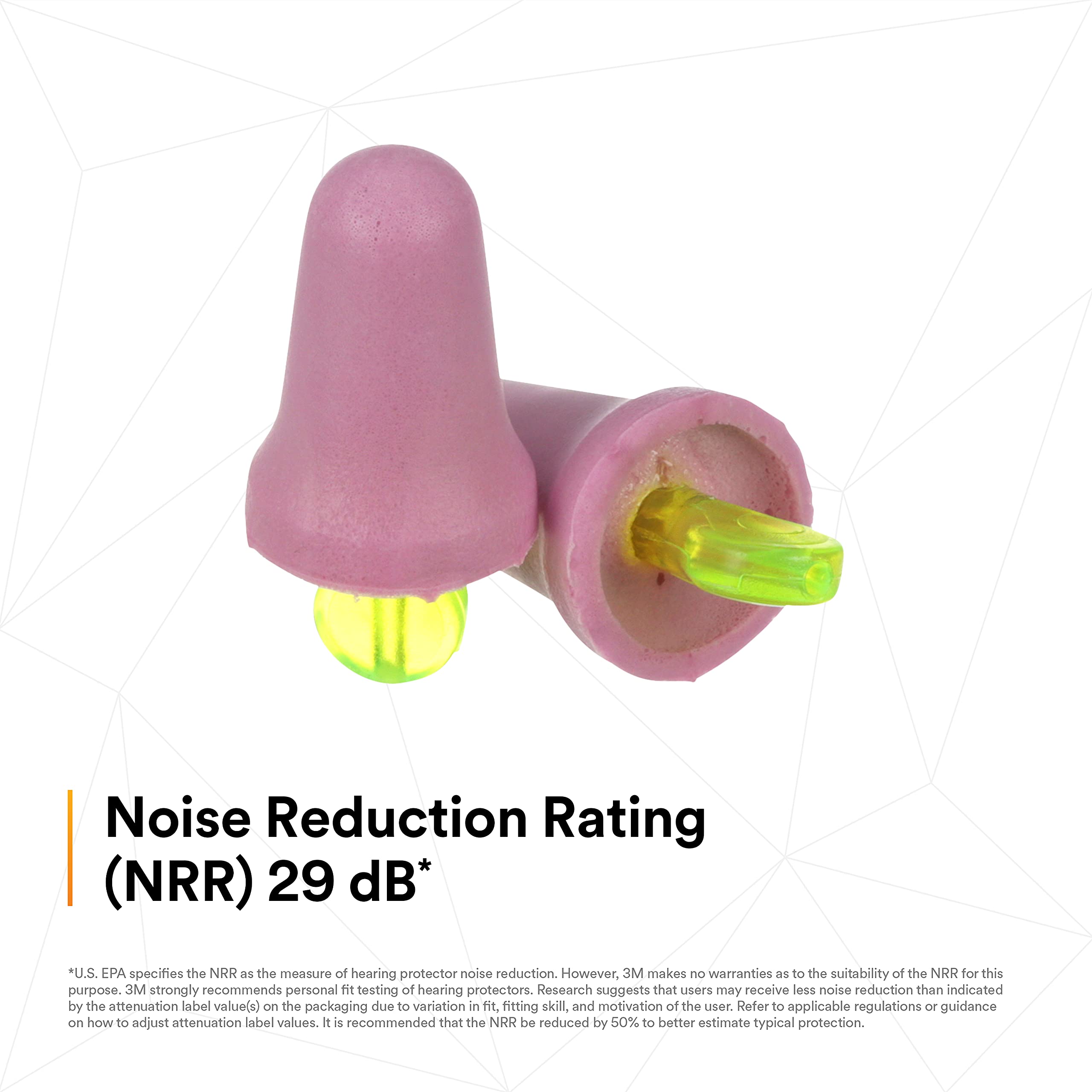 3M No-Touch Foam Earplugs P2000, Uncorded, 100 Pair/Case|Purple|